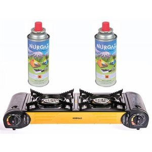 Nurgaz NG 502 İkili Potatif Kamp Ocağı 2 Adet 220 Gr Kartuş Hediyeli