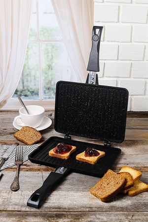 Ocak Üstü Tost Makinesi İç Dış Granit Kamp Tost Makinesi