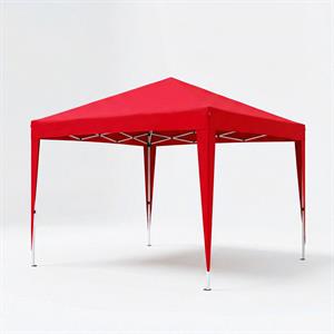 Otomatik Gazebo Çardak 240 X 240 Cm Tente Teras Bahçe Kamelyası Gölgelik Kırmızı