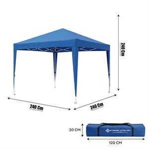 Otomatik Gazebo Çardak 240 X 240 Cm Tente Teras Bahçe Kamelyası Gölgelik Mavi