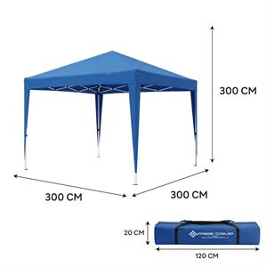 Otomatik Gazebo Çardak 300 X 300 Cm Tente Teras Bahçe Kamelyası Gölgelik Mavi