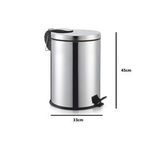 Palex 3700-330 Krom Pedallı Çöp Kovası 30 Lt