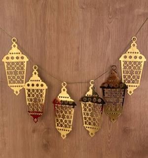 Ramazan Özel Dekoratif Gold Pleksi Duvar Süsü 6lı Set