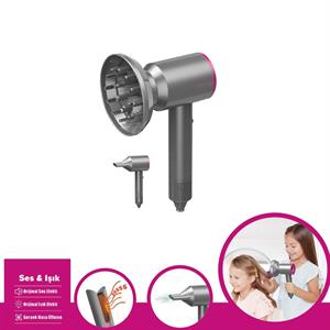 Sesli Işıklı 2in1 Saç Şekillendirici Oyuncak Güzellik Seti Saç Bakım Seti