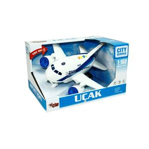 Sesli Işıklı Oyuncak Uçak 1:160 Ölçek Sürtmeli Gider 27 Cm Uçak