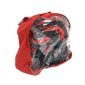 Sportica Çantalı Ayarlanabilir Paten Seti Kırmızı
