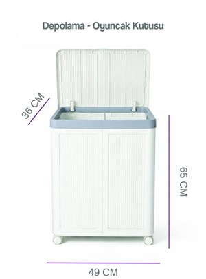 Tekerlekli Katlanabilir 100 Litre Çamaşır ve Oyuncak Sepeti – Pratik Ev Düzenleyici