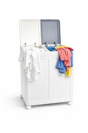 Tekerlekli Katlanabilir 2 Bölmeli 100 Litre Çamaşır ve Oyuncak Sepeti – Pratik Ev Düzenleyici