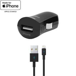 Ttec Quantum MFi iPhone İçin Apple Lisanslı USB Araç İçi Şarj Aleti