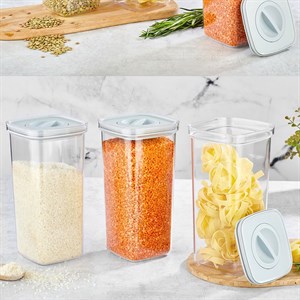 Vakumlu Sızdırmaz Kilitli Kapak Saklama Kabı Seti 6lı Erzak Kutusu 1,70 Lt