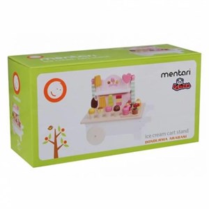 Vardem Mentari Egitici Ahşap Oyuncak Seyyar Dondurmacı Arabası Eğitici Oyuncak