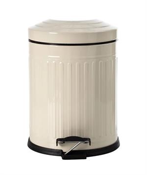 Vintage 12 Lt Yavaş Kapanır Kapaklı Ofis Mutfak Banyo Balkon Çöp Kovası Krem