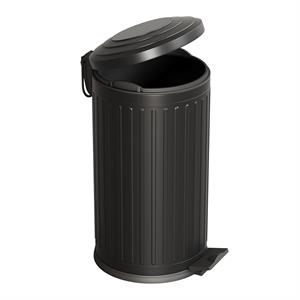 Vintage 16 Lt Yavaş Kapanır Kapaklı Ofis Mutfak Banyo Balkon Çöp Kovası Siyah