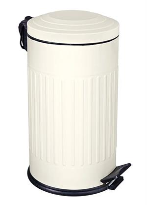 Vintage 16 Lt Yavaş Kapanır Kapaklı Ofis Mutfak Banyo Balkon Çöp Kovası Krem