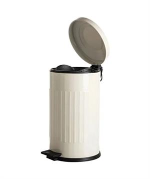 Vintage 16 Lt Yavaş Kapanır Kapaklı Ofis Mutfak Banyo Balkon Çöp Kovası Krem