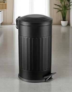 Vintage 16 Lt Yavaş Kapanır Kapaklı Ofis Mutfak Banyo Balkon Çöp Kovası Siyah