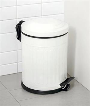 Vintage 5 Lt Yavaş Kapanır Kapaklı Ofis Mutfak Banyo Balkon Çöp Kovası Beyaz