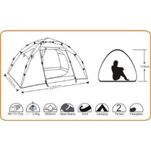 Wildland Mini Moon Nest 200 3 Mevsim 2 Kişilik Kamp Otomatik Çadırı