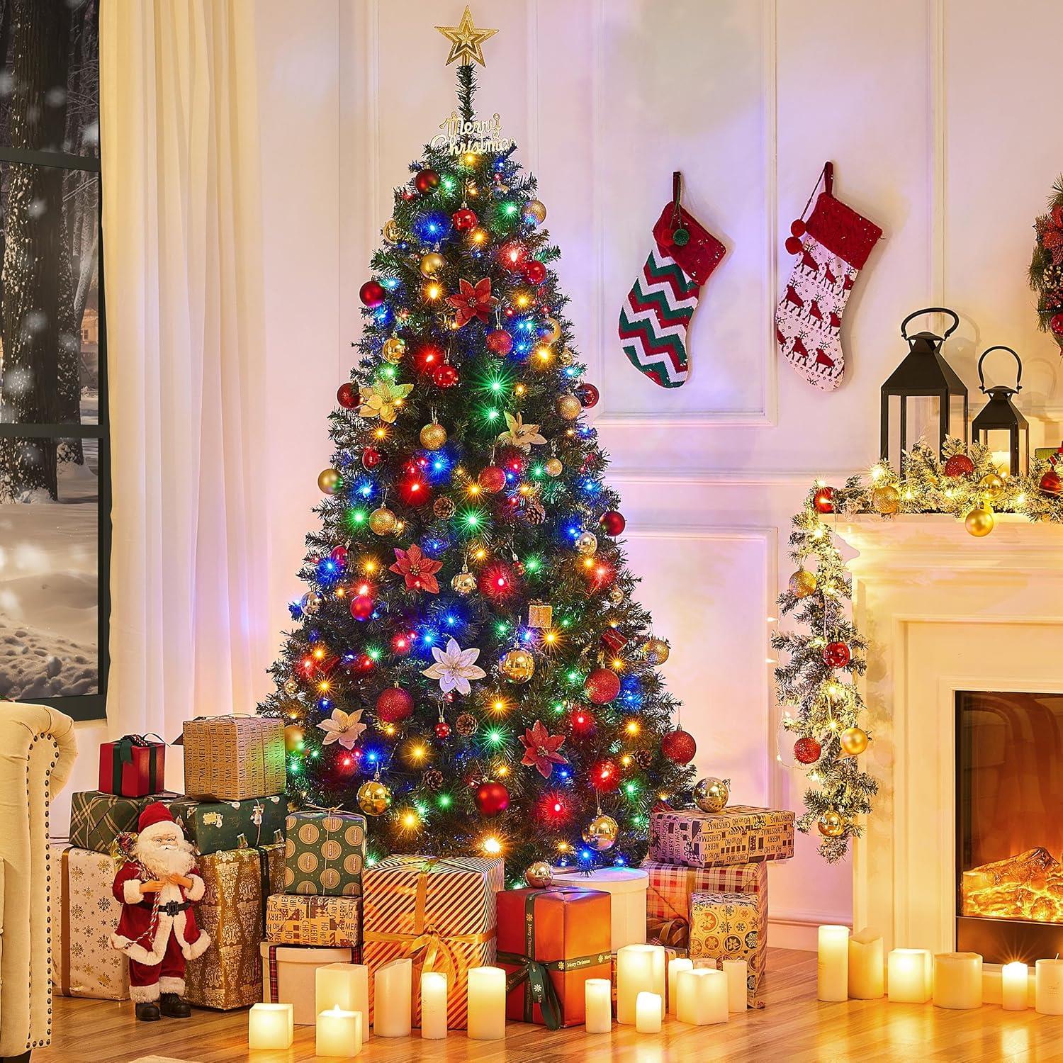 210 Cm Yılbaşı Ağacı  720 Gür Dallı Metal Gövde Metal Ayak 100 Süs Hediyeli