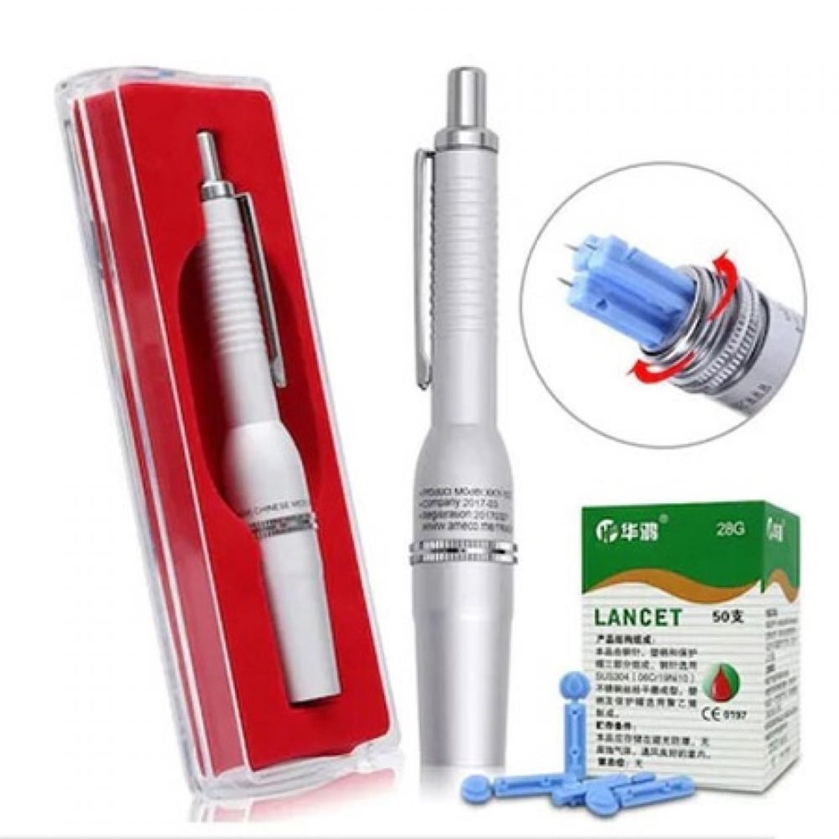 3 Başlıklı Hacamat Kalemi 50 İğne Hediyeli