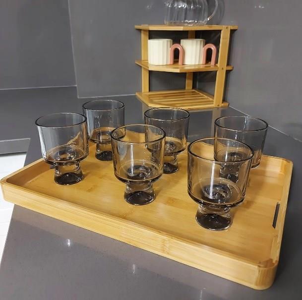 3'lü Bambu Lüks Servis Tepsisi 3 Boy Çay- Kahve Sunum Tepsisi