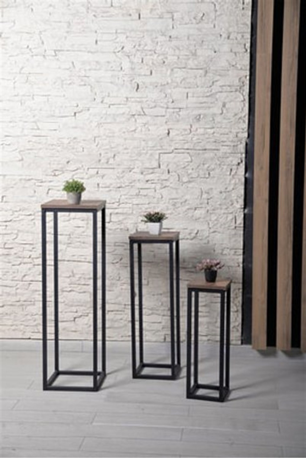 Ahşap Çiçeklik 3 Lü Stand