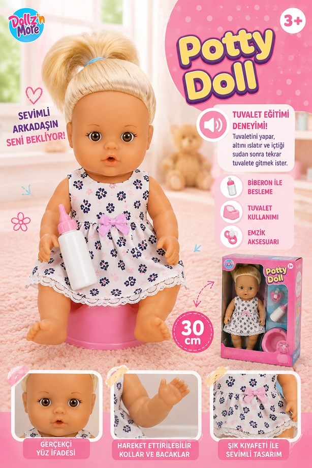 Altını Islatan Bebek 30 Cm Oyuncak Bebek Sesli Bebek Kız Çocuk Oyuncağı Uyku Arkadaşı