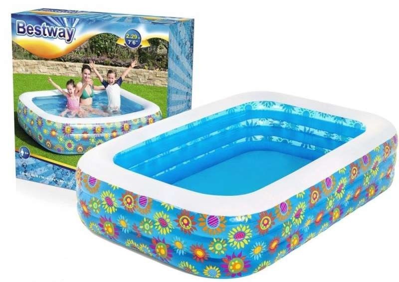 Bestway 54120 Çiçek Desenli Aile Havuzu 229x152x56cm Şişme Havuz