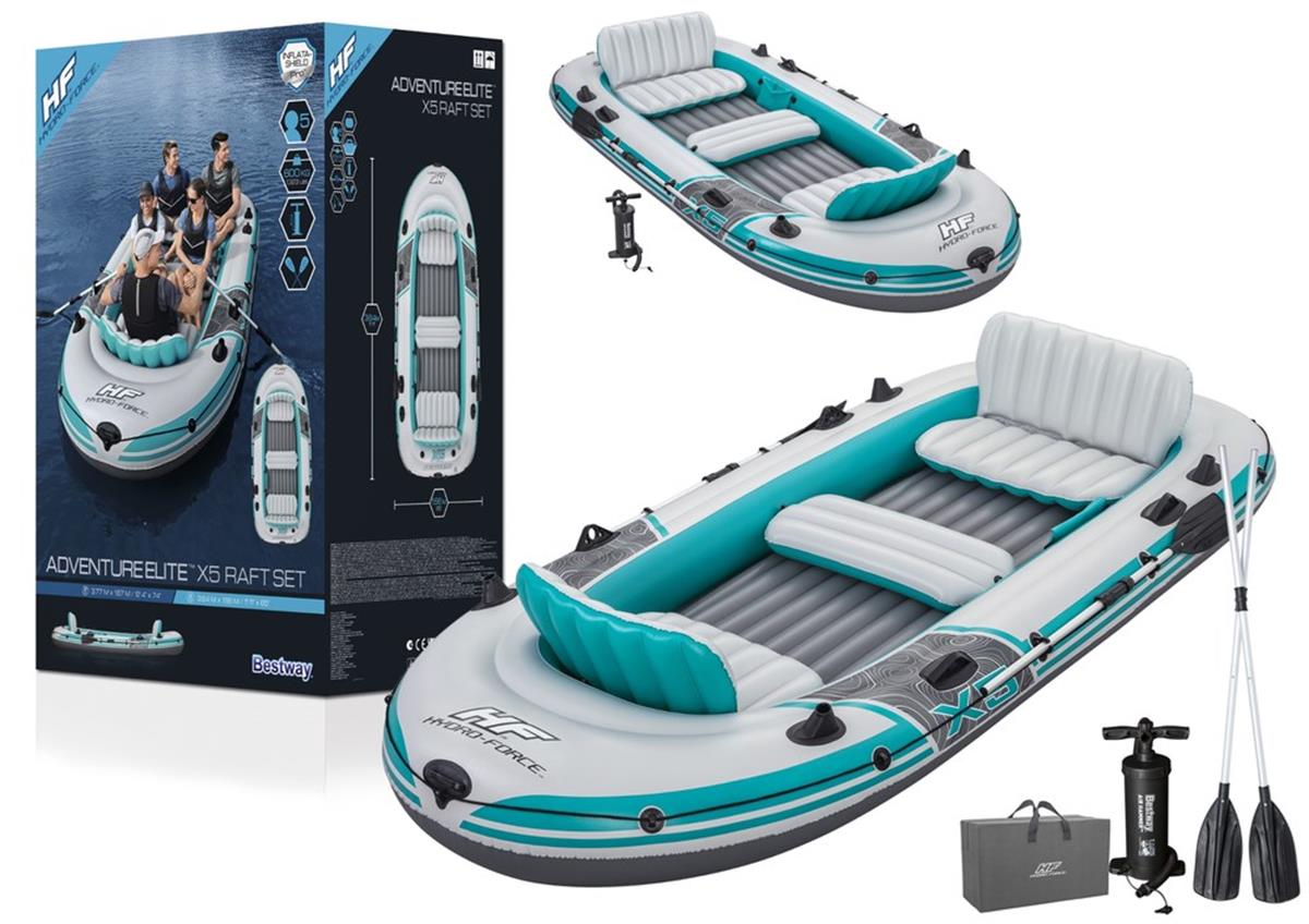 Bestway 65159 Adventure Elite X5 Şişme Bot Set 364 X 166 Cm 600 Kg Taşıma Kapasiteli