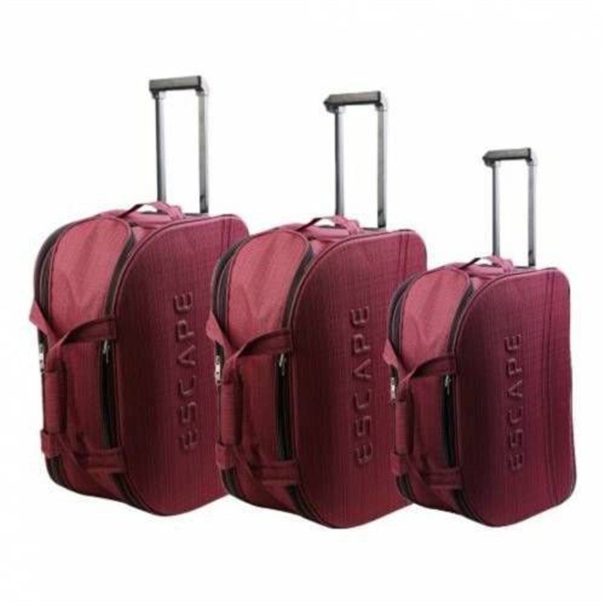 Escape Valiz Seti Hostes Tipi 1. Sınıf Çekçekli Bavul Seti 3lü Valiz Seti  3'lü Bavul Seyahat Çantası