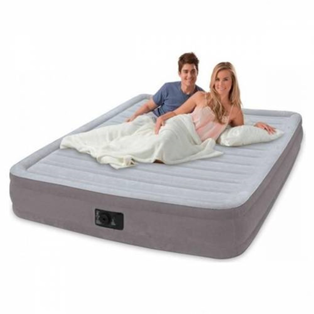 İntex 67770 Şişme Yatak Kendinden Elektrikli Pompalı Kadife Kaplı 152x203x33 cm