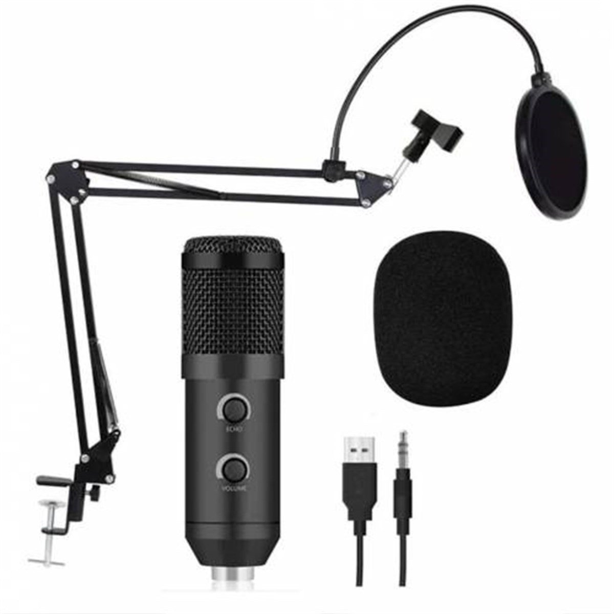 Music D.j M800U USB Stüdyo Youtuber Twitch Kayıt Mikrofonu Stand