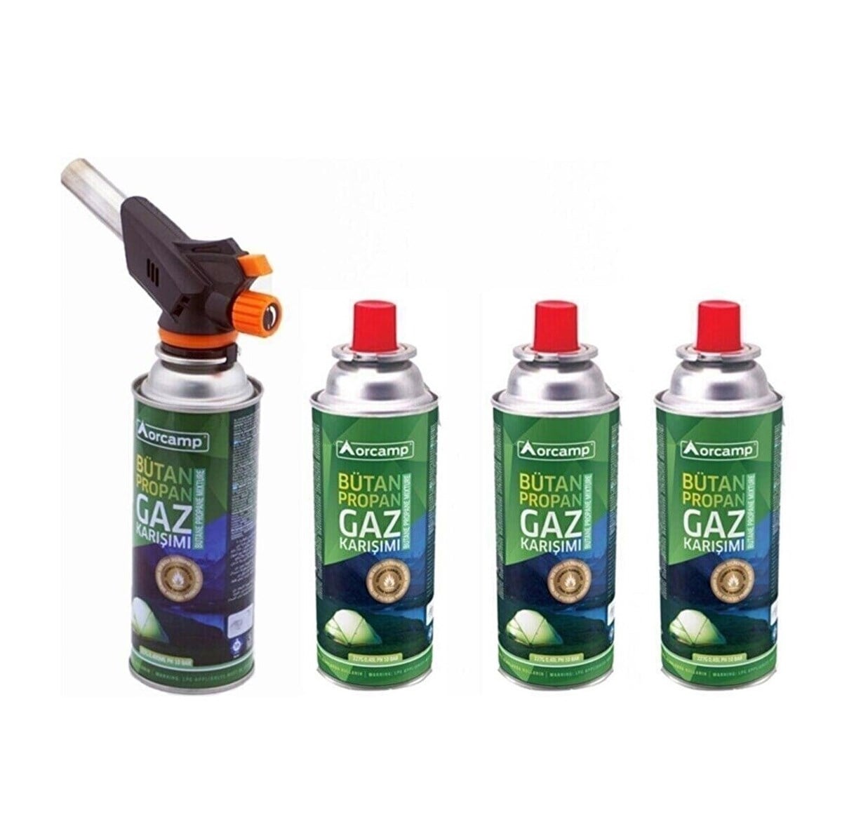 Orcamp Cx-500 Çakmaklı Pürmüz + 227 Gr 4'lü Gaz Kartuşu