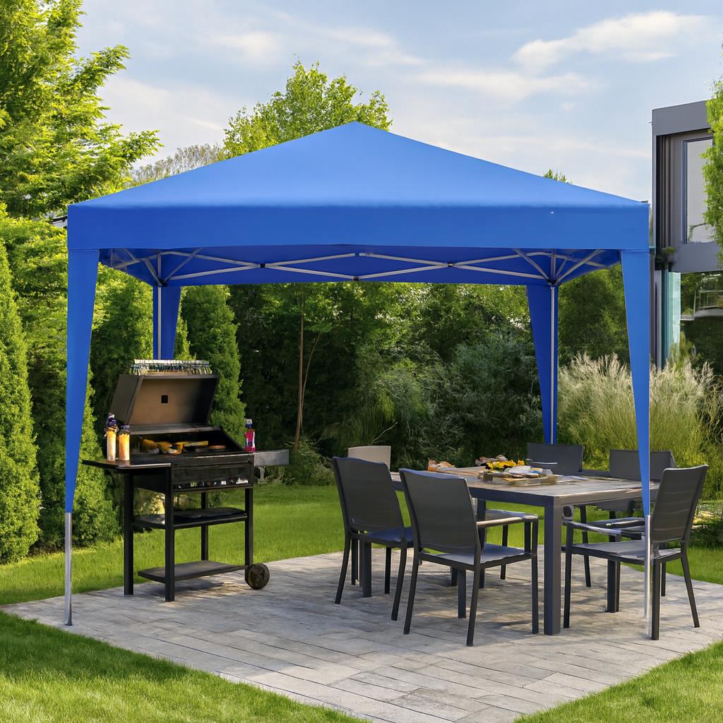 Otomatik Gazebo Çardak 300 X 300 Cm Tente Teras Bahçe Kamelyası Gölgelik Mavi