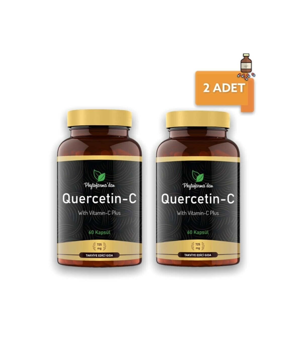 Phytofarma'dan Quercetin With Vitamin-C 60 Kapsül 725 Mg X2