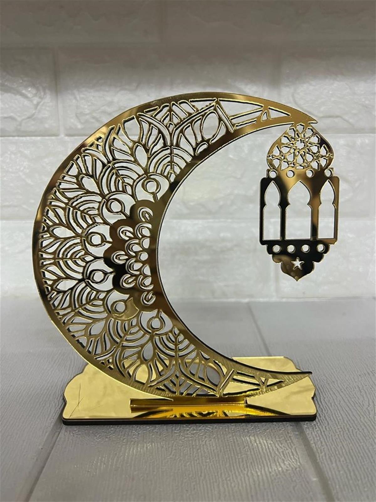 Ramazan Özel Dekoratif Pleksi Mumluk Gold Kandil 18 X 16 Cm