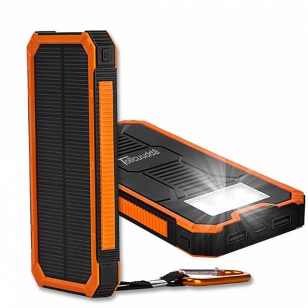 Solar Powerbank Güneş Enerjili Su Geçirmez 12000 Mah 6 Led Işık Powerbank