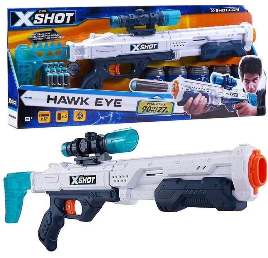 Sünger Mermi Atan Fonksiyonel Hawk Eye Oyuncak Silah 16 Mermili Tüfek