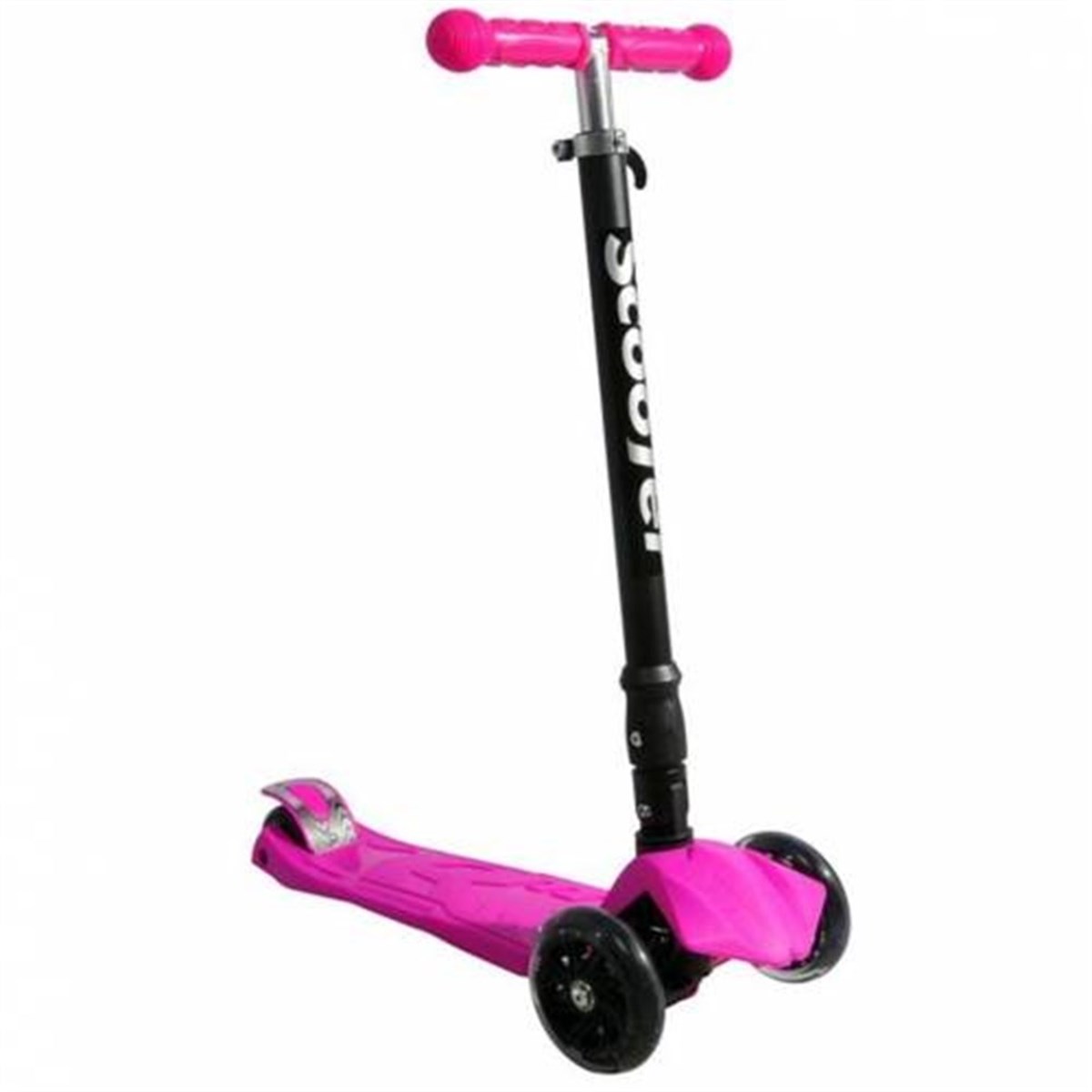 Xslide 1. Sınıf Scooter Işıklı Silikon Teker Katlanabilir Pembe