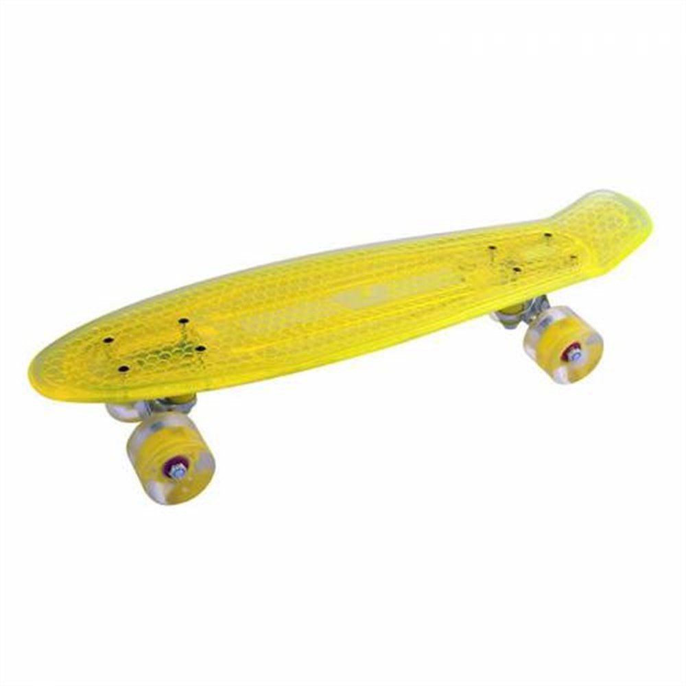 Xslide 22 İnç Ledli Kaykay Şarjlı Led Işıklı Sarı