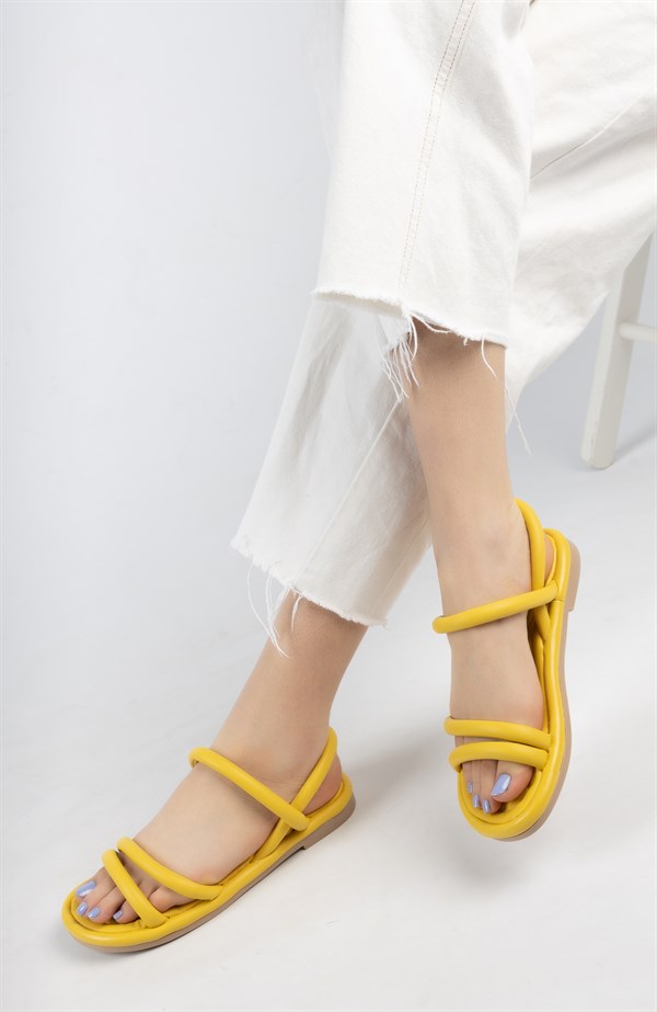 Sarı Kadın Sandalet
