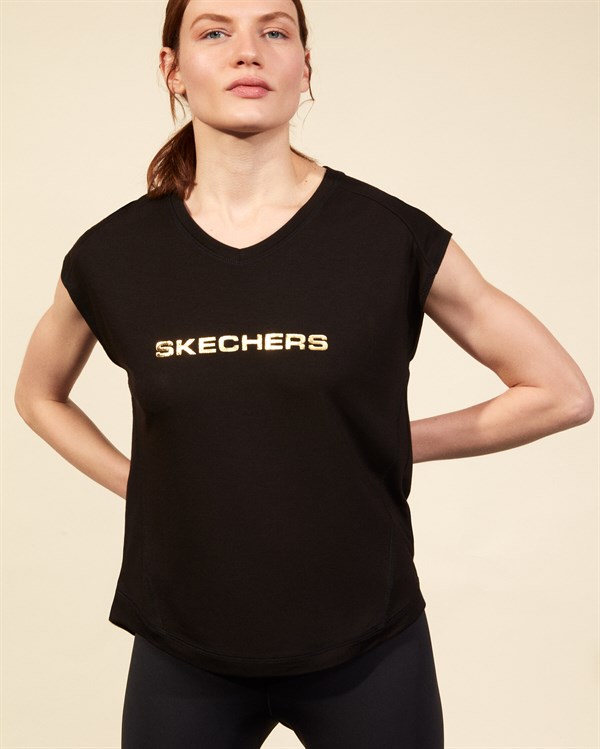 Skechers Graphic Tee M Crew Neck Kadın Tişört