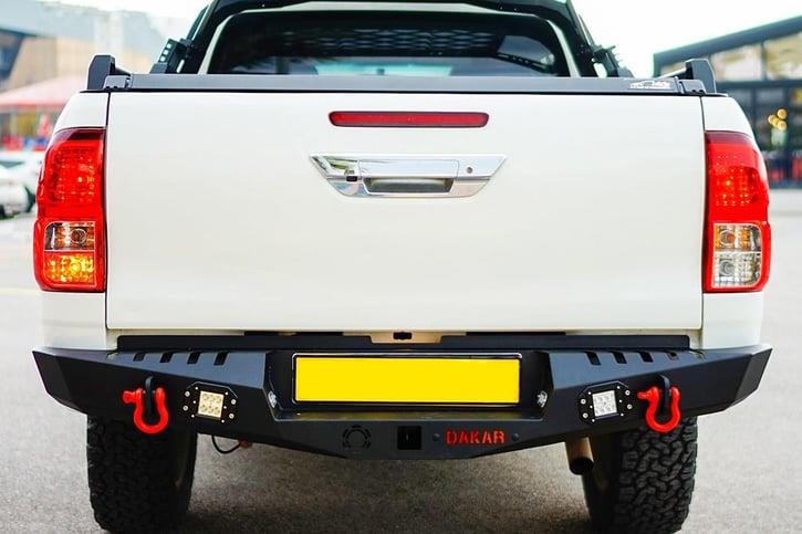 Mitsubishi L200 (2010-2015) Dakar Arka Demir Tampon Siyah Sensörsüz Işıklı