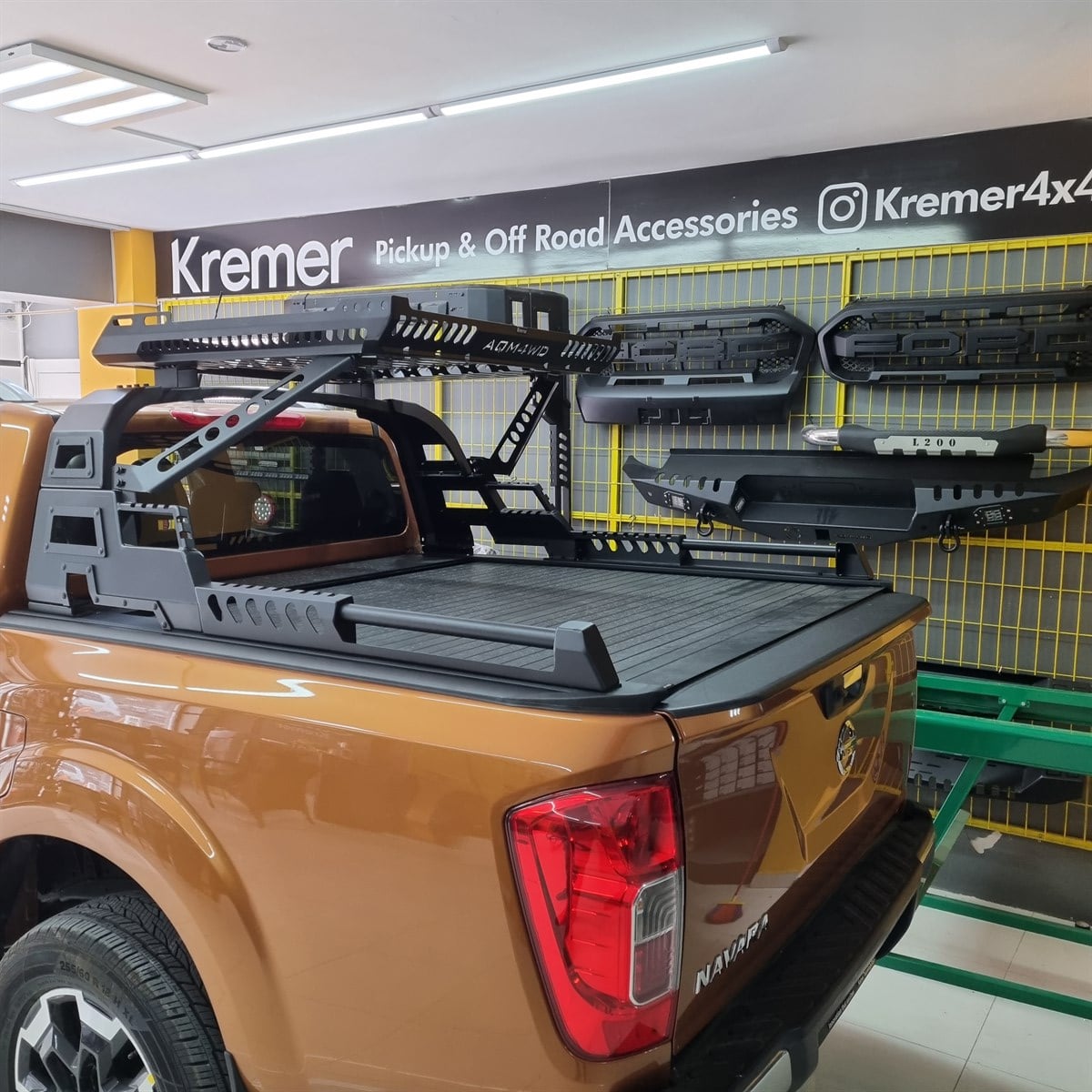 Nissan Navara Sepetli Rollbar - Kasa Üstü Sepetli Roll Bar - (AQM-S10)