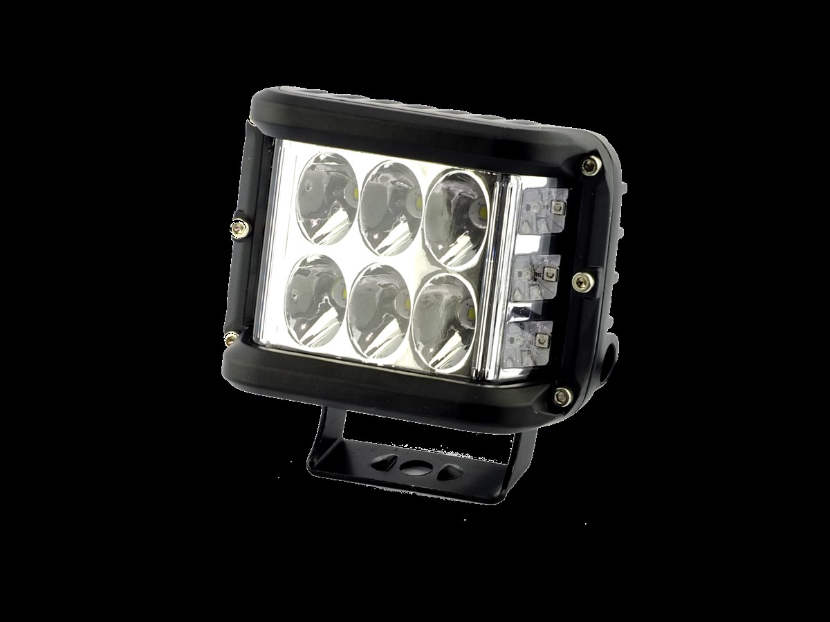 Off Road Tek Adet 6 Işıklı LED (Çakarlı Çalışma Lambası) Kare 12-24v Sarı-Beyaz