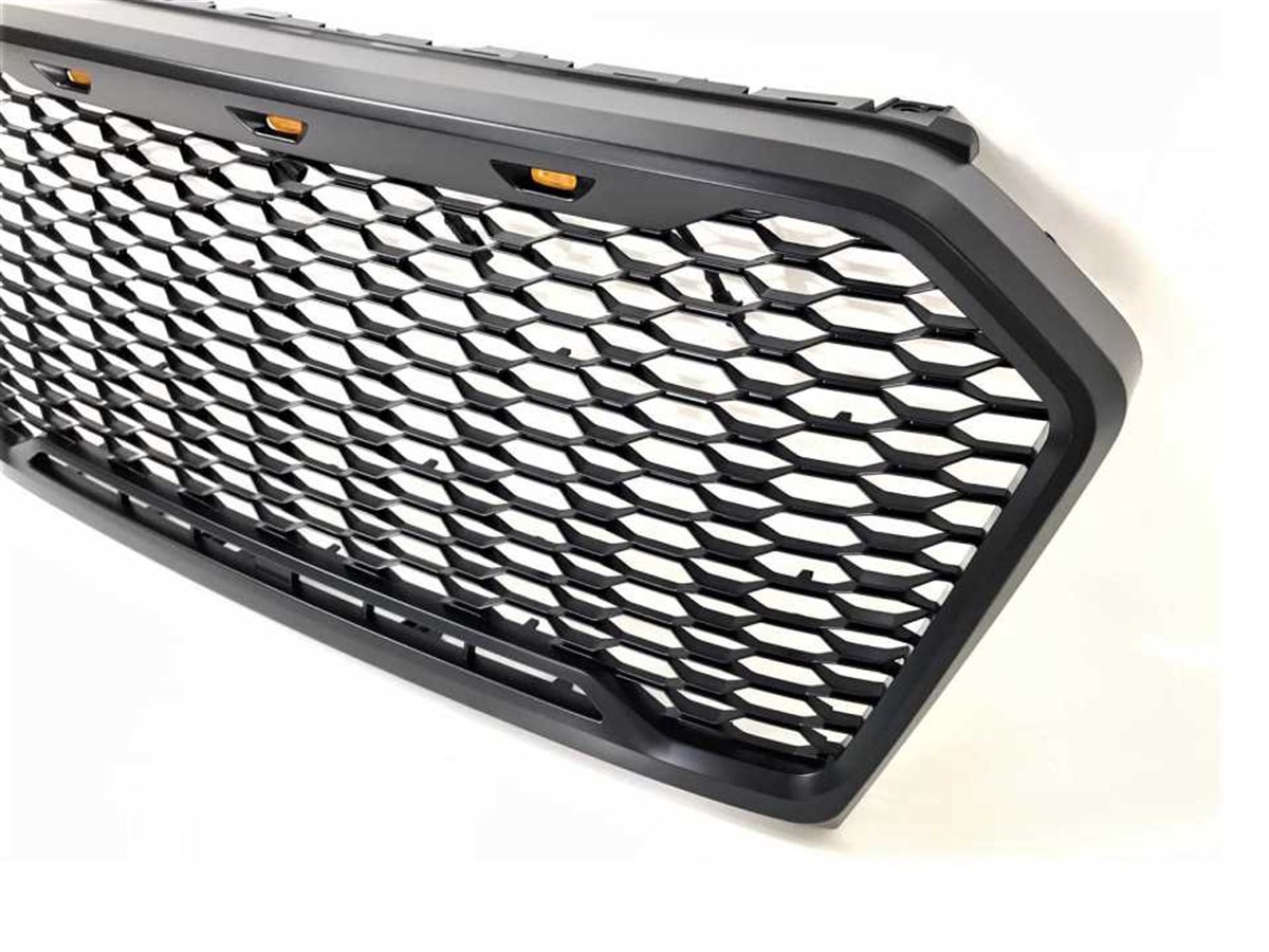 Ford Ranger T8 Yeni Tip Panjur ( Turuncu Led & Siyah Harfler)