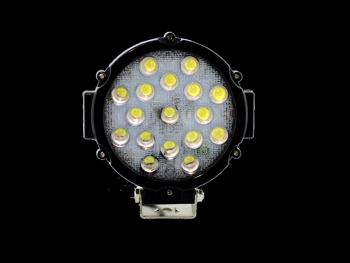 Yuvarlak LED (Siyah Çerçeve 51w 17 LED Bar Beyaz)