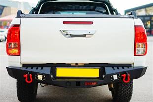 Mitsubishi L200 (2010-2015) Dakar Arka Demir Tampon Siyah Sensörsüz Işıklı