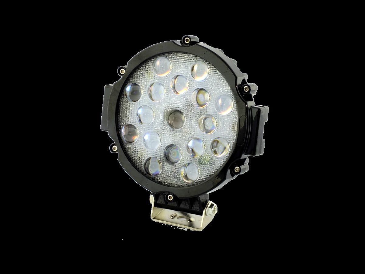 Yuvarlak LED Siyah Çerçeve 51 W 17 LED Bar Beyaz