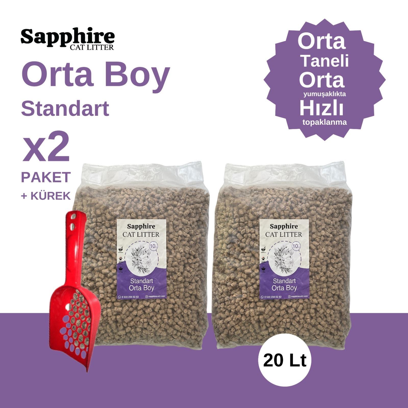 Sapphire Standart Orta Boy Orta Taneli Hızlı Topaklanan Kedi Kumu